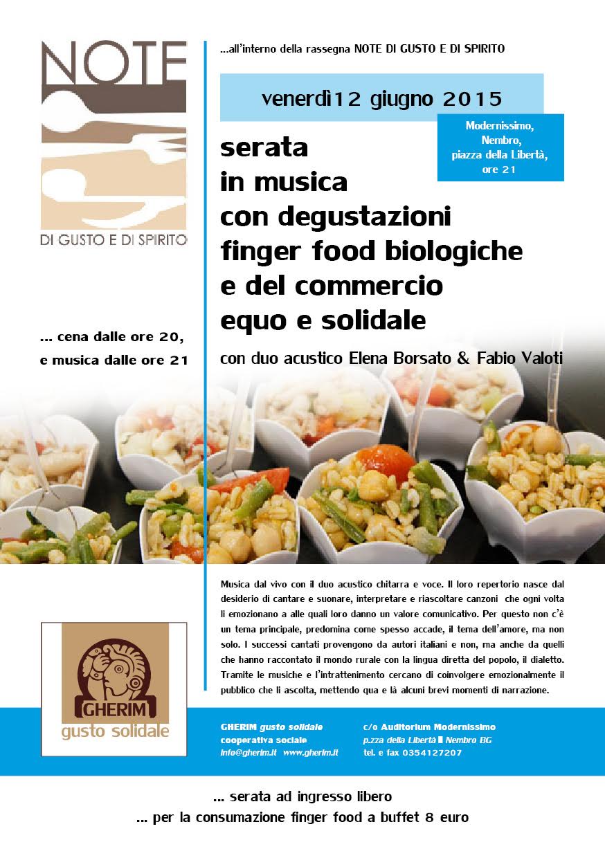 Degustazione bio e musica – Gherim