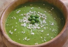 Crema di piselli con fiocchi d'avena