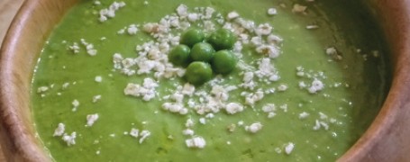 Crema di piselli con fiocchi d'avena