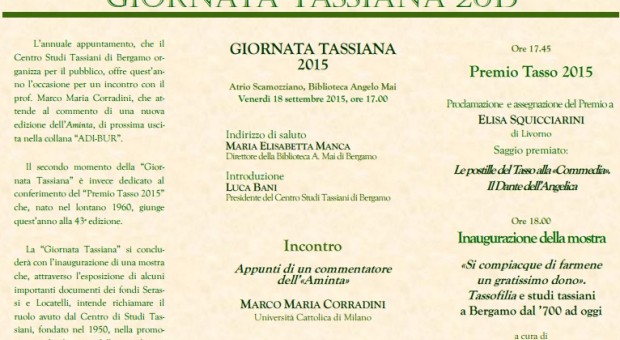 Locandina giornata tassiana 2
