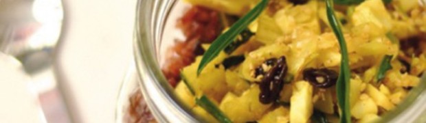 Riso rosso con dadolata di cicoria(torsolo),ceci e curcuma