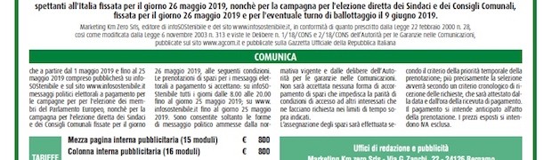 Estratto del comunicato per la propaganda elettorale
