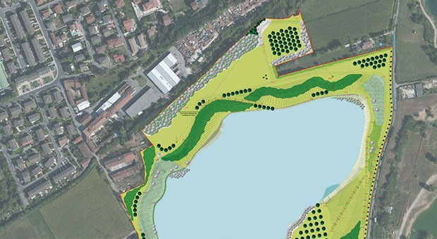 Pianta di progetto della cava nord